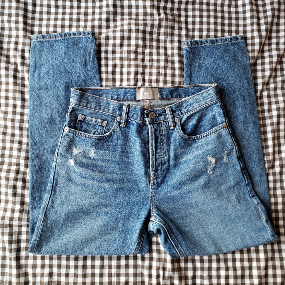 Everlane boyfriend straight leg jeans mid wash